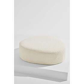 Pastill Noelle puff i teddy ø 95 cm Naturvit Polyestervadd