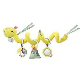 Fehn Dino Aktivitetsspiral, barnvagnsleksak för att känna på och ta tag i, dinosauriebabyleksak för säng, lekhage och babyskydd, motorisk le