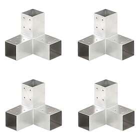 vidaXL Stolpbeslag 4 st Y-form galvaniserad metall 71x71 mm 145458