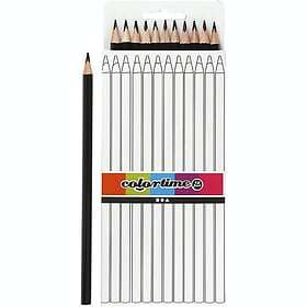 Creativ Company Färgblyerts Colortime Kärna 3 mm 12 st/1 Förp färgblyerts, svart, L: 17 cm, kärna mm, st./ 38581