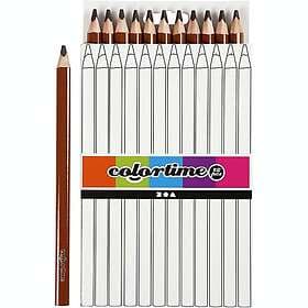 Creativ Company Färgpennor Colortime Jumbo 12 st/1 Förp färgpennor, brun, L: 17,45 cm, kärna 5 mm, JUMBO, 38180