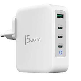 J5Create Väggladdare GaN USB-C 130W 4 portar