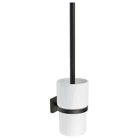 Smedbo Toalettborste House R333P wc-borste väggmontering svart vitt porslin RB333P