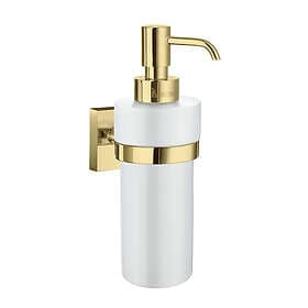 Smedbo tvåldispenser HOUSE R369P väggm i blankp mässing behållare vitt RV369P