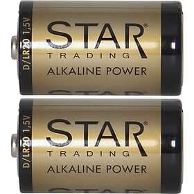 Star Trading Batteri D Alkaline 2p (Guldfärgad)