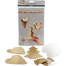 Creativ Company Juldekoration Av Läderpapper Guld 1 Set av läderpapper, guld, tjocklek 0,55 mm, set 498826