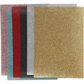 Creativ Company Stryktyg Glitter 148X210 mm Mixade Färger 6 Ark/1 Förp Stryktyg, mixade färger, 148x210 mm, glitter, ark/ 1 förp. 443370
