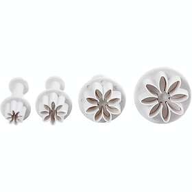 Creativ Company Utsticksform med Prägel Vit Blomma 4 St/1 Förp prägel, vit, blomma, Dia. 2,8+3,6+4,4 cm, 782873