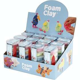 Creativ Company Modelleringsmaterial Foam Clay Glitter Färger Metallicfärger 12 Set/1 Förp Clay glitter färger, metallicfärger, set/ 1 förp.