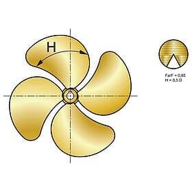 Vetus RH P4g 40 Mm Propeller Guld 21 x 24´´