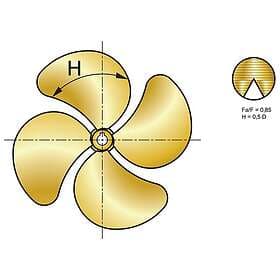 Vetus LH P4g 40 Mm Propeller Guld 19 x 27´´