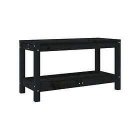 vidaXL Trädgårdsbänk svart 82,5x35x45 cm massiv furu 832379