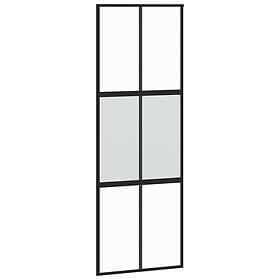 vidaXL Skjutdörr svart 76x205 cm härdat glas och aluminium 155210