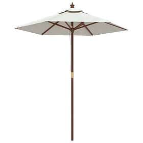 vidaXL Parasoll med trästång 196x231 cm sandvit 363159