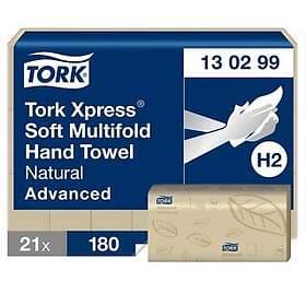 TORK Pappershandduk H2 Adv 2-lg Natur 213x240mm