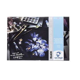 Van Gogh Royal Talens Watercolour Paper Pad Noir – A4-akvarellblock med 12 svarta ark 360 GSM