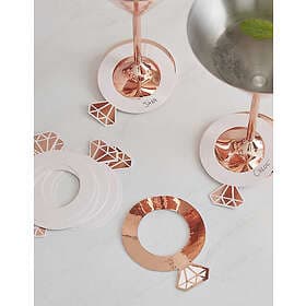 10 st. Rosa och roséguld färgade glasmarkeringar 8x10 cm Blush Hen