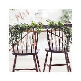Mr och Mrs Stolskylt i Trä Botaniskt Bröllop
