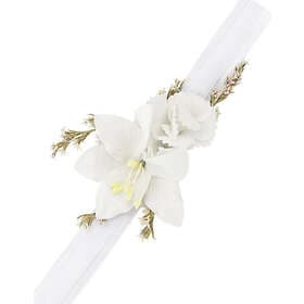 Vitt Armband Corsage med Blommor