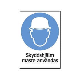 Skylt 35-2514 210X297 MM Skyddshjälm måste användas