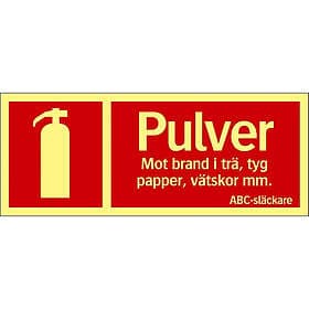 Skylt 82-2666 250X100 MM Brandskylt Brand pulver