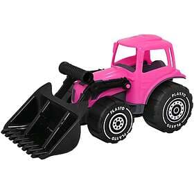 Plasto Traktor med frontlastare Rosa