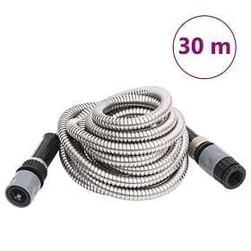 vidaXL Slang med sprutmunstycke silver 0,6"" 30 m rostfritt stål 154513