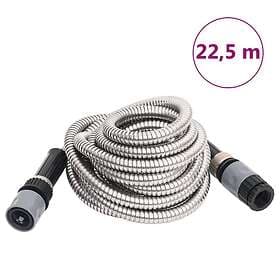 vidaXL Slang med sprutmunstycke silver 0,6"" 22,5 m rostfritt stål 154512