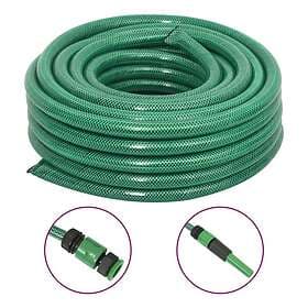 vidaXL Trädgårdsslang med kopplingar grön 0,9"" 10 m PVC 154378