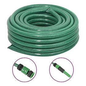vidaXL Trädgårdsslang med kopplingar grön 0,9" 30 m PVC 154382