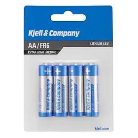 Kjell & Company AA-litiumbatterier 4-pack