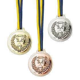 Dynäs Import Medaljer med Blå/Gult Band 3-pack