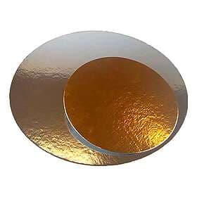 CakeSupplies Tårtunderlägg Silver/Guld Rund 20 cm