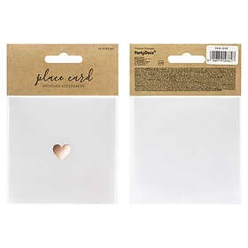 PartyDeco Placeringskort Hjärta Roséguld 10-pack