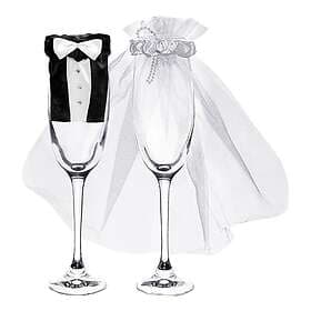 PartyDeco Glasdekoration Brudpar