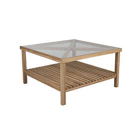 Brafab Varm soffbord Teak m. glas 100 x 100 cm