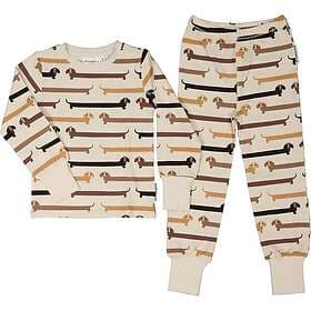 Geggamoja Pyjamas Tvådelad Bambu Tax Beige 122/128