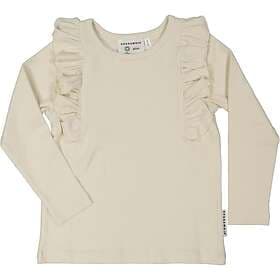 Geggamoja Volangtröja bomullsribb Beige 110/116