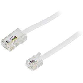 Deltaco Telefonkabel RJ45-RJ11 1m vit