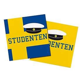 Servetter Blå/Gul Studenten 20-pack