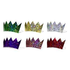 Partyhattar Kungakrona Holografiska Flerfärgade 6-pack