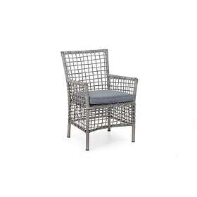 Sunzo New England karmstol Natur med beige dyna