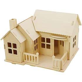Creativ Company 3D Hus med terass, stl. 19x17,5x15 plywood, 1st.
