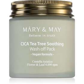 MARY & MAY Cica Tea Tree Soothing Rengörande Lermask Med Mineraler Lindrande Effekt 125g