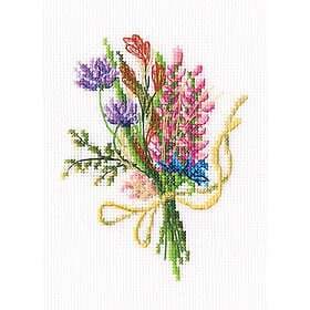 Broderikit blomster bukett 12x9 cm RTO