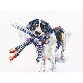 Broderikit busig hund 25x21 cm RTO