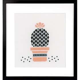 Broderikit Räknade Korsstygn Pink Succulent 20 x 20 cm Vervaco