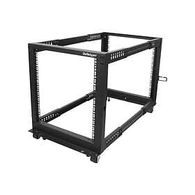 StarTech 12u Adjustable Depth Open Frame 4 Post Server Rack