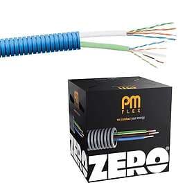 Flex PM Kat6 ZERO Multimediakabel fördragen, trippelskärmad, halogenfri 16 mm x 100 m, 2xU/UTP6