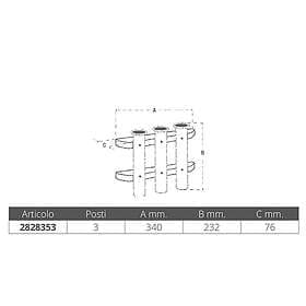 Oem Marine 3 Compartments Rack Rod Holder Guld